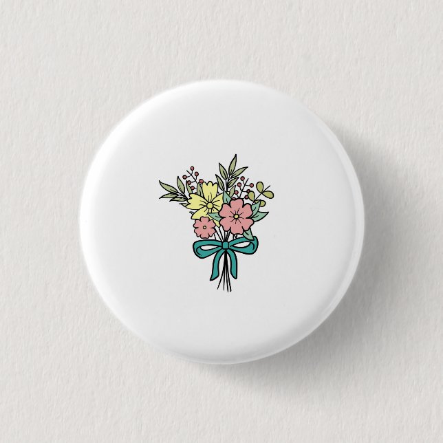 Blumenstrauß, floral, farbenfroh button (Vorderseite)