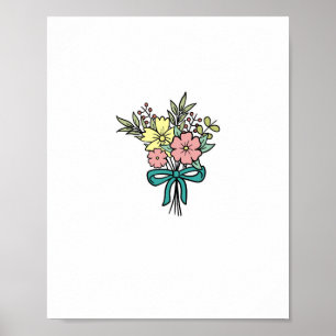 Blumenstrauß, floral, farbenfroh poster