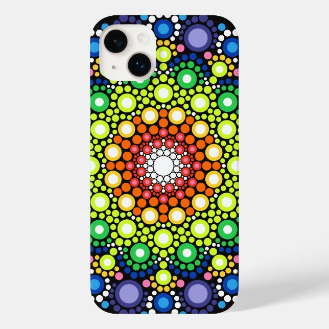 Blumenstrauß Fraktal Retro Mandala Case-Mate iPhone 14 Plus Hülle (Rückseite)