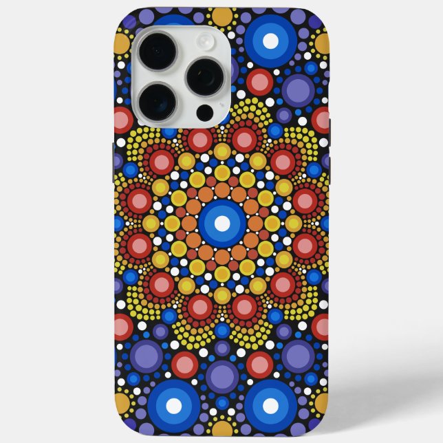 Blumenstrauß Fraktal Retro Mandala Case-Mate iPhone Hülle (Rückseite)
