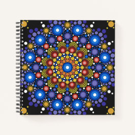 Blumenstrauß Fraktal Retro Mandala Notizbuch