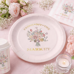 Blumenstrauß Frisch vom Markt Brautdusche Pappteller