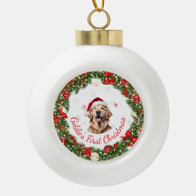 Blumenstrauß für Haustiere Keramik Kugel-Ornament (Vorderseite)