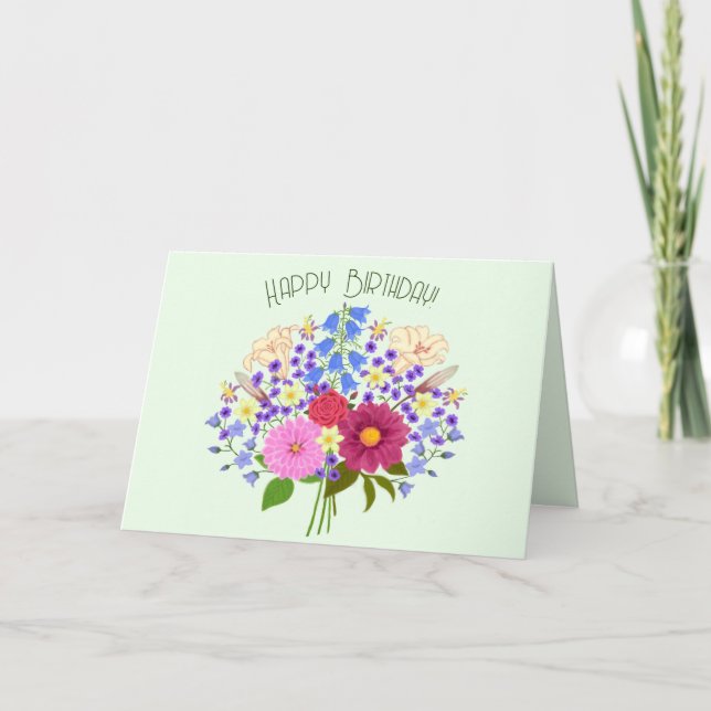 Blumenstrauss gefaltete Grußkarte Karte (Vorderseite)