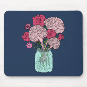 Blumenstrauß Gehirn Mousepad