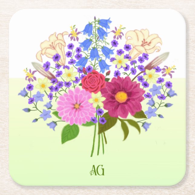 Blumenstrauss Gelb Rechteckiger Pappuntersetzer (Vorderseite)