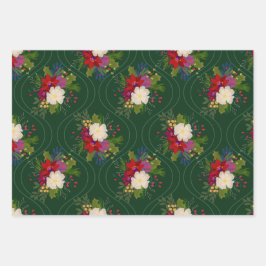 Blumenstrauß Geschenkpackung Grün 3 Packung Geschenkpapier Set