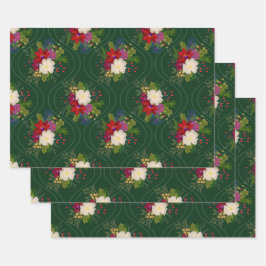 Blumenstrauß Geschenkpackung Grün 3 Packung Geschenkpapier Set