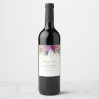 Blumenstrauß-Glitzer Amethyst Brautparty Weinetike