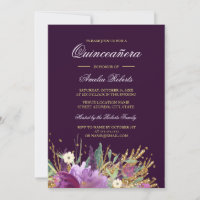 Blumenstrauß-Glitzer Sparkling Quinceanera Einladu