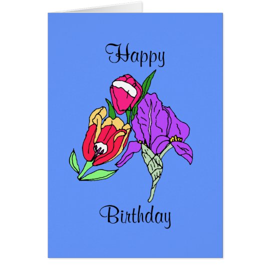 Blumenstrauß, glücklich, Geburtstag Karte