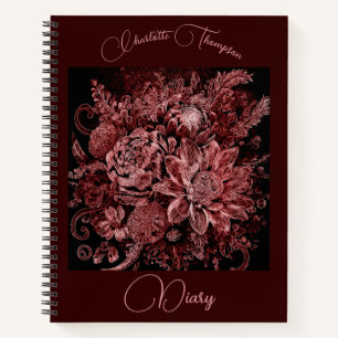 Blumenstrauß graviert - Tagebuch
