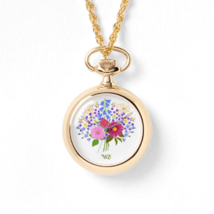 Blumenstrauß-Halskette-Uhr Armbanduhr
