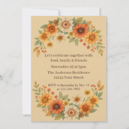 Blumenstrauß im Herbst - Eleganter Erntedank Abend Einladung