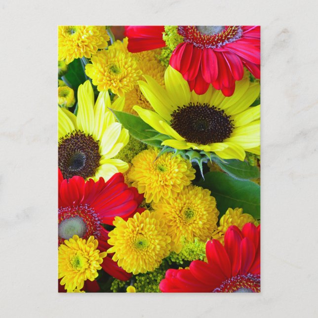 Blumenstrauß im Herbst in Farben Postkarte (Vorderseite)