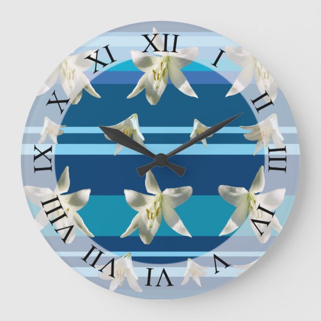 Blumenstrauß im Traum Kunst, Dichtung und Musik Große Wanduhr (Vorderseite)