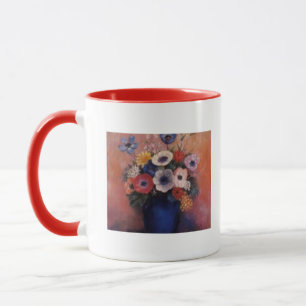 Blumenstrauß-in-einer-blauen-Vase-Odilon Redon Tasse