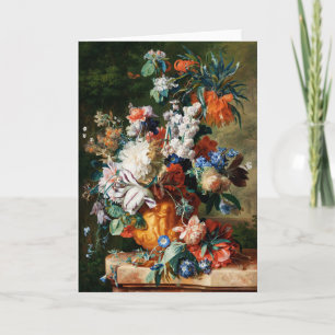 Blumenstrauß in einer Urne von Jan van Huysum Karte