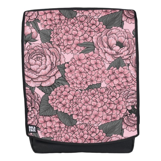 Blumenstrauß in Rosa Rucksack (Vorderseite)