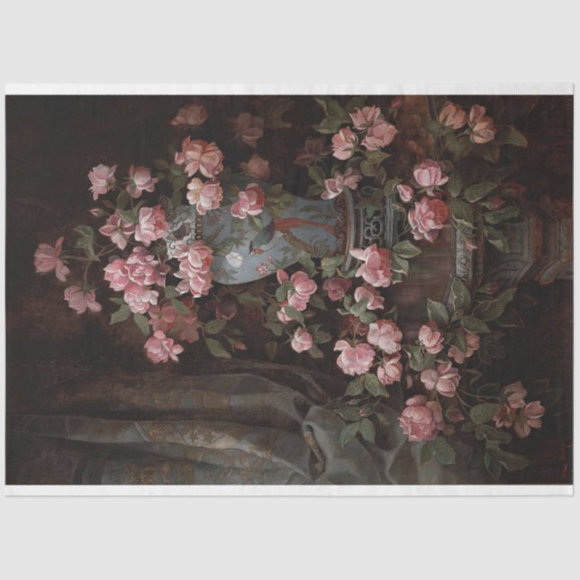 Blumenstrauß in schwarzem Decodiapier Seidenpapier (Vorderseite)