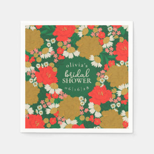 Blumenstrauß-Junggesellinnenabschied-Papierteller Serviette