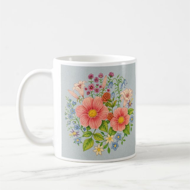 Blumenstrauß Kaffeetasse (Links)