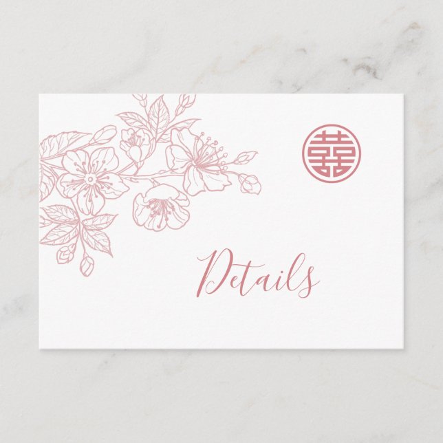Blumenstrauß-Kunst Chinesische Hochzeiten Details Begleitkarte (Vorderseite)