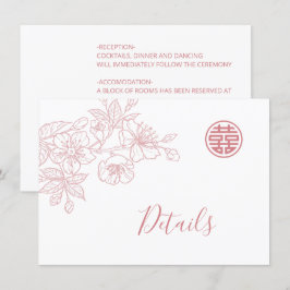 Blumenstrauß-Kunst Chinesische Hochzeiten Details Begleitkarte
