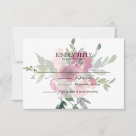 Blumenstrauß mit Burgund & Blush RSVP Karte
