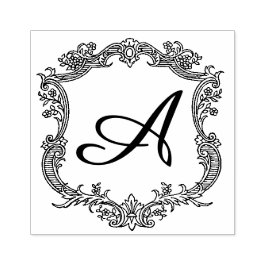 Blumenstrauß mit Monogramm Gummistempel