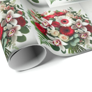 Blumenstrauß Orchideen Gerbera Rosen Geschenkpapier