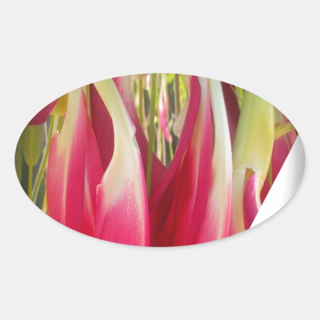 Blumenstrauß Ovaler Aufkleber (Vorderseite)