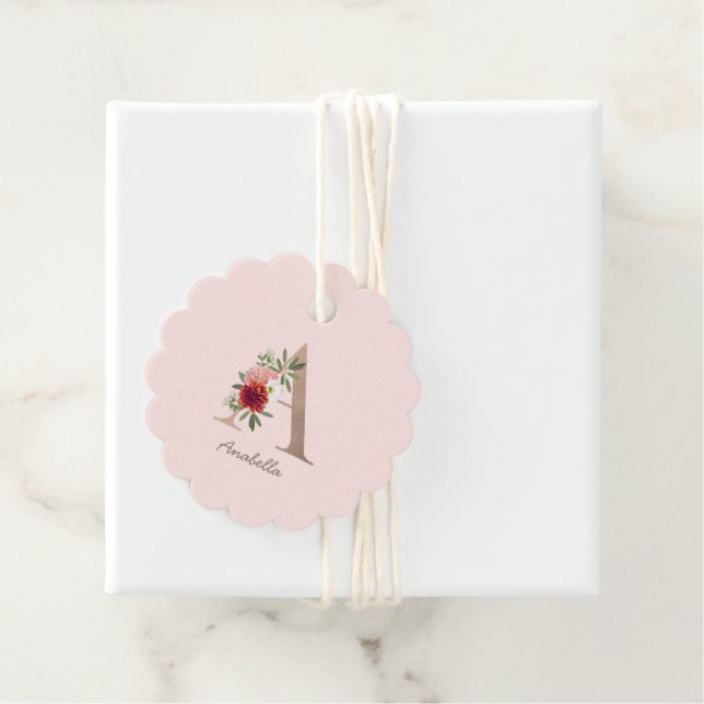 Blumenstrauß personalisierter Buchstabe "A" Geschenkanhänger (Beispiel)