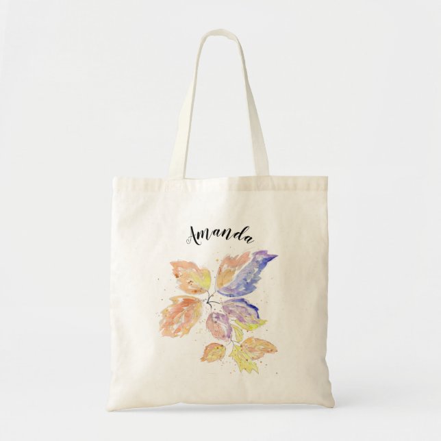 Blumenstrauß, personalisierter Totbeutel Tragetasche (Vorne)