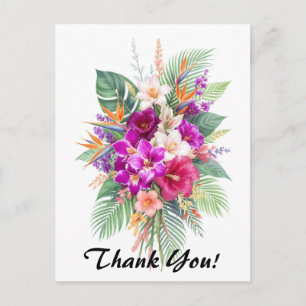 Blumenstrauß Schöner Tropischer Blumen Dankeschön Postkarte