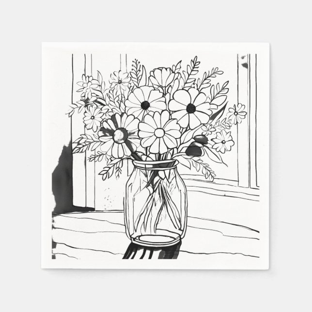 Blumenstrauß Serviette (Vorderseite)