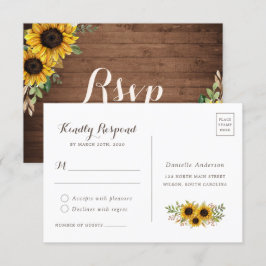 Blumenstrauß-Sonnenblumen Hochzeit Postcard UAWG Einladung