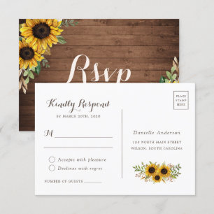 Blumenstrauß-Sonnenblumen Hochzeit Postcard UAWG Einladung
