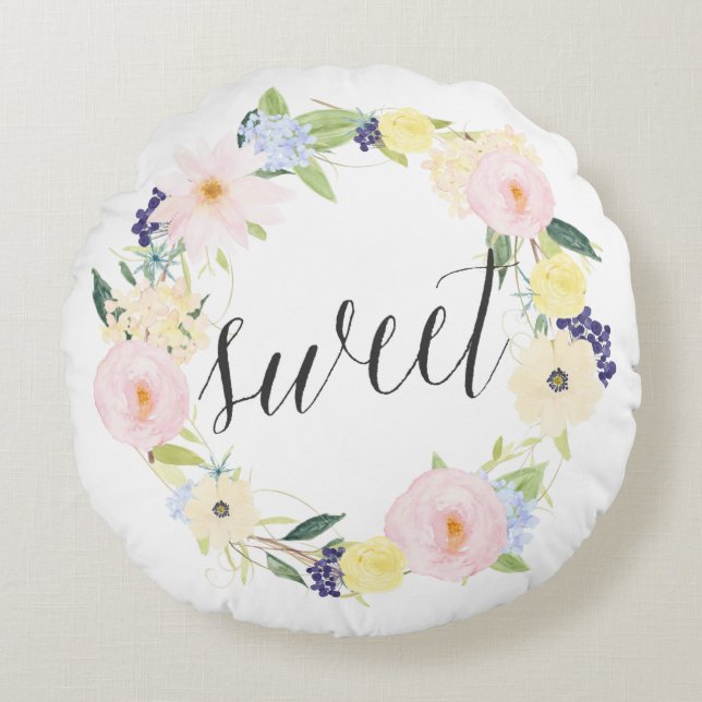 Blumenstrauß | Sweet Round Rundes Kissen (Vorderseite)