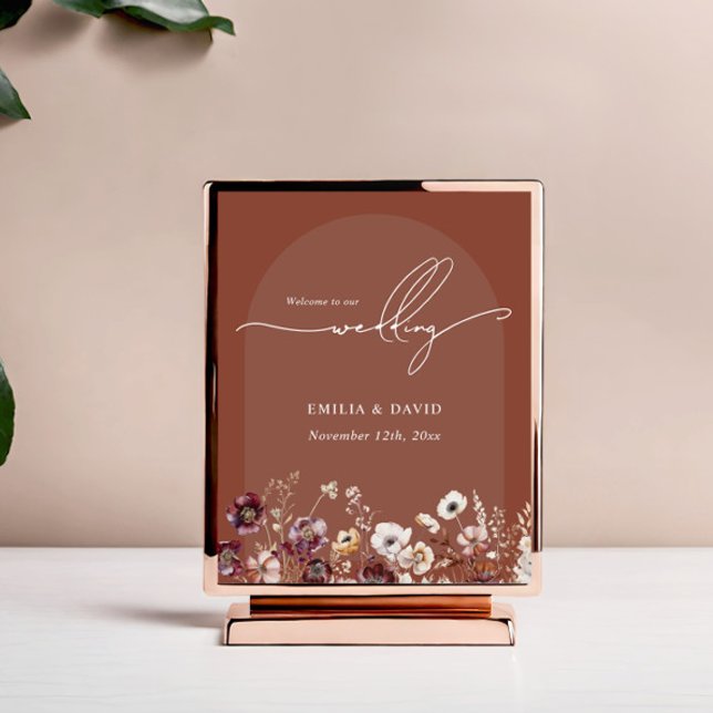 Blumenstrauß Terracotta Arch Wedding Willkommen Poster (Von Creator hochgeladen)