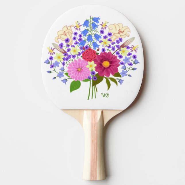Blumenstrauss Tischtennis Schläger (Vorderseite)
