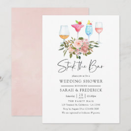 Blumenstrauß und Rose Gold Stock Bar Einladung