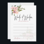 Blumenstrauß und Rose Goldene Ratschläge für Wasse Hinweiskarte<br><div class="desc">Trendy Blush and Rose Gold Wedding floral Aquarell Brautparty Beratung für Bride-to-be-Karte mit eleganter Handschrift Typografie, die auf Ihre Besonderheiten angepasst werden können.</div>