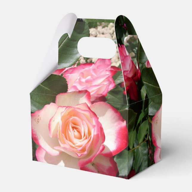 Blumenstrauß und weiße Rose Blumenstrauß-Party Geschenkschachtel (Vorderseite)