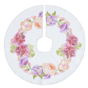 Blumenstrauß Viktorianischer Urlaub Leinenimitat Weihnachtsbaumdecke