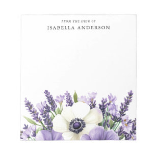 Blumenstrauß vom Schreibtisch aus Personalisiert Notizblock