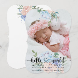 Blumenstrauß-Weltbaby-Ankündigung Ankündigung