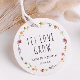 Blumenstrauß-Wildblume Lasse Liebe Hochzeitssaat Geschenkanhänger