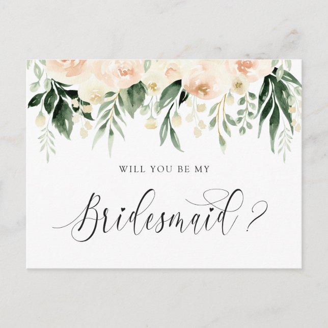 Blumenstrauß wird meine Bridesmaid sein Feiertagspostkarte (Vorderseite)
