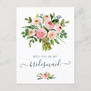 Blumenstrauß wird meine Bridesmaid sein Feiertagspostkarte